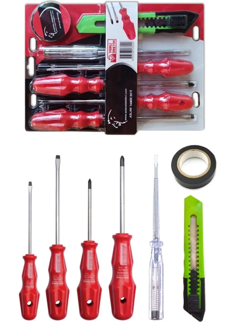 BarkoFix 7 Piece Repair Set 4-Piece Screwdriver Set + Control Pen + Utility Knife + Electrical Tape 7 Pieces