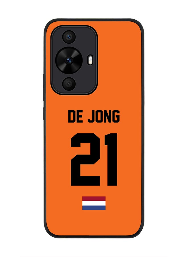 Stylizedd Rugged Black edge case for Huawei nova 12s / Huawei nova 11/ Huawei nova 12 Lite 4G,Slim fit Cover - Football Team - Netherlands,Player Name - De Jong - Image 1
