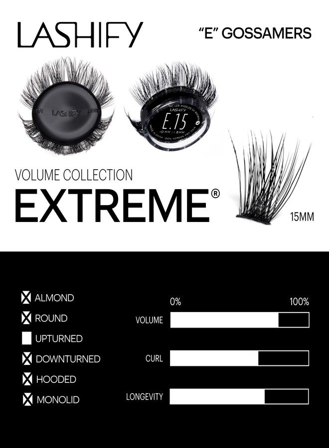 Lashify Extreme 15mm Gossamer DIY Eyelash Extensions Refill, Black, Easy False Lashes To Add Tremendous Volume - Image 3
