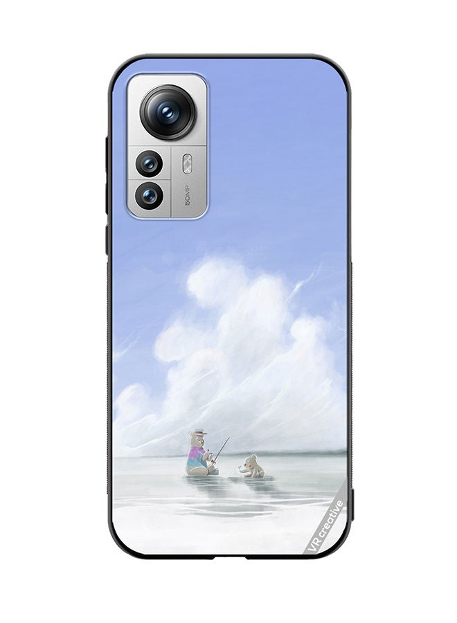 VR CREATIVE Protective Case Cover For Xiaomi 12 Pro Fishing Bear Design Multicolour - Image 1