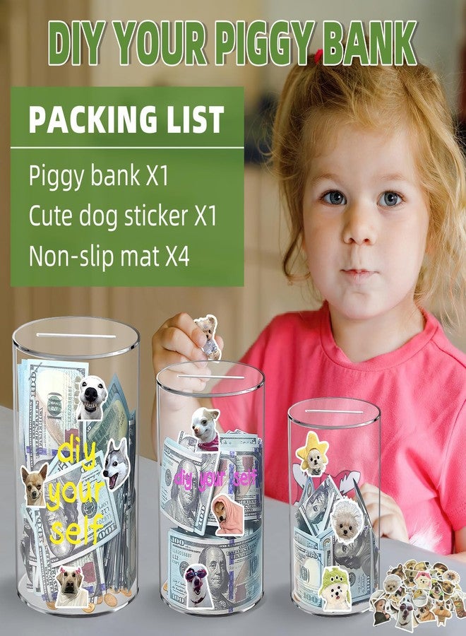 Thingrific Clear Piggy Bank for Adults/Kids, Acrylic Unopenable Money Box for Cash Coin Saving, Must Break to Open, Money Saving Jar for Adults Boys Girls, Size 8" H x 5" Diameter - Image 5