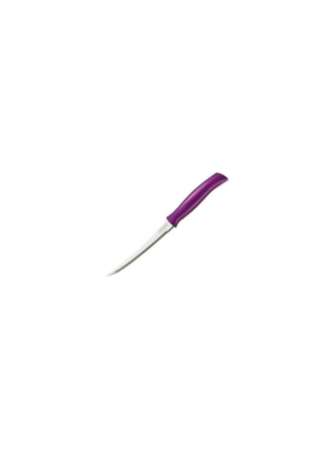 TRAMONTINA TRAMONTINA Serrated Tomato Knife with Handle, 5-Inch Length, Mauve - Designed for High Performance and Durability, Ideal for Professional and Home Kitchens, Precision Crafted for Every Culin  - Image 2