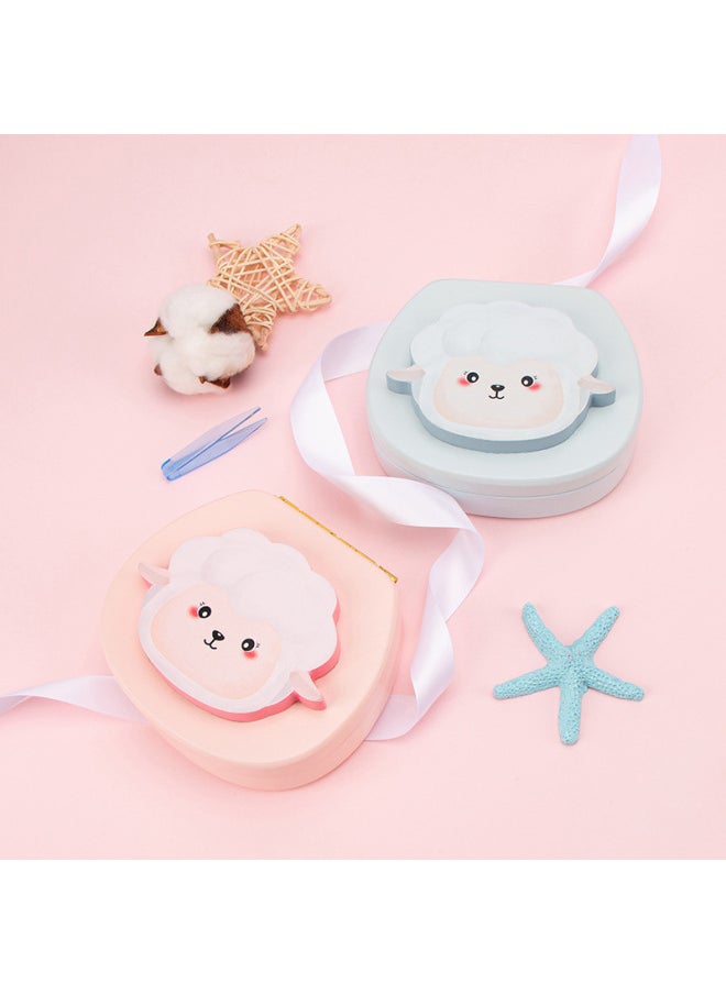 Generic - Baby Teeth Storage Box Children's Baby Teeth Commemorative Box Girl Baby Teeth Collection Fetal Hair Preservation Wooden Box Boy-Color:Blue-Zodiac Monkey - Image 1