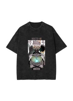 2024 New Kaiju No.8 Anime Retro Washed Cotton Mens Tee 12 Vintage Cotton