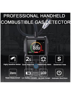 KASTWAVE Gas Leak Detector, Propane Flammable Gas Sniffer Combustible Gas Leak Detector with Color LCD Display, Temperature Measure, Flexible Probe Locates Natural Gas Methane Propane Ethanol  - Image 4