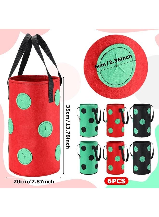 6 قطع زراعة الطماطم والأعشاب سعة 3 جالون أكياس زراعة الفراولة القابلة للتعليق مع تهوية زراعة الفراولة المعلقة بالمقلوب - Image 2