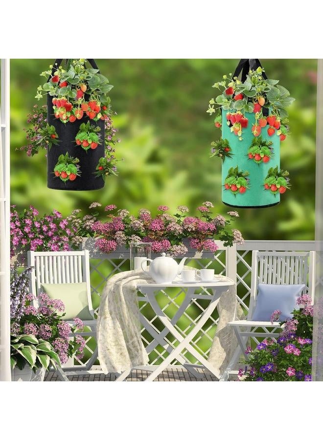 6 قطع زراعة الطماطم والأعشاب سعة 3 جالون أكياس زراعة الفراولة القابلة للتعليق مع تهوية زراعة الفراولة المعلقة بالمقلوب - Image 5