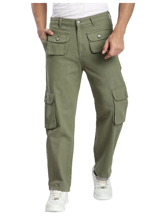 Beyoung Olive Patch Pocket Cargo Pants