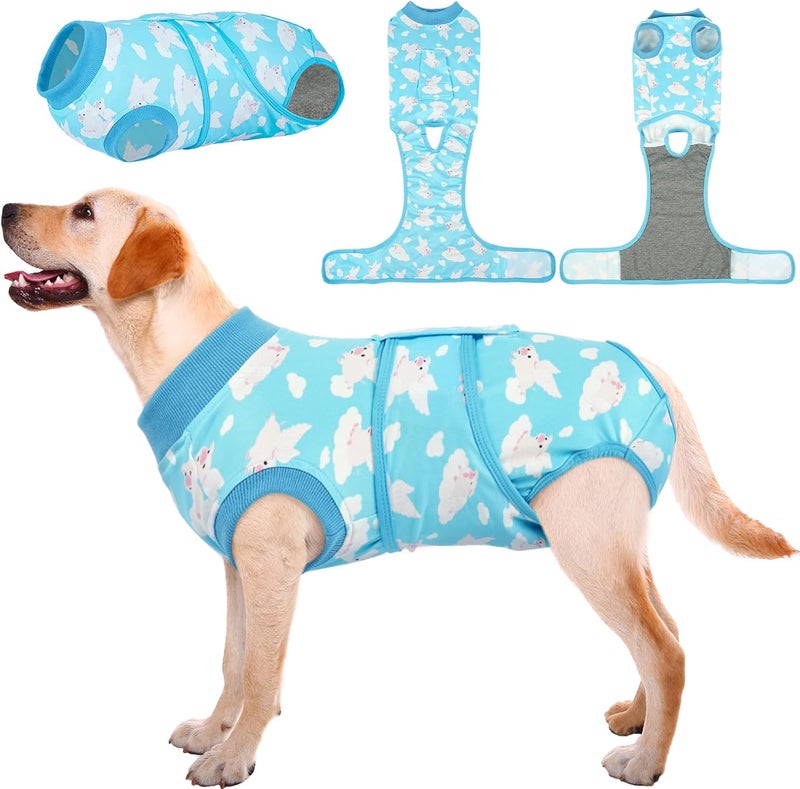 Kuoser Moisture proof Recovery Suit for Dogs Cats After Surgery, Professional Pet Recovery Shirt Dog Abdominal Wounds Bandages, Substitute E-Collar & Cone,Prevent Licking Dog Onesies Pet Surgery Recovery Suit Assorted natural tone picks - Image 1