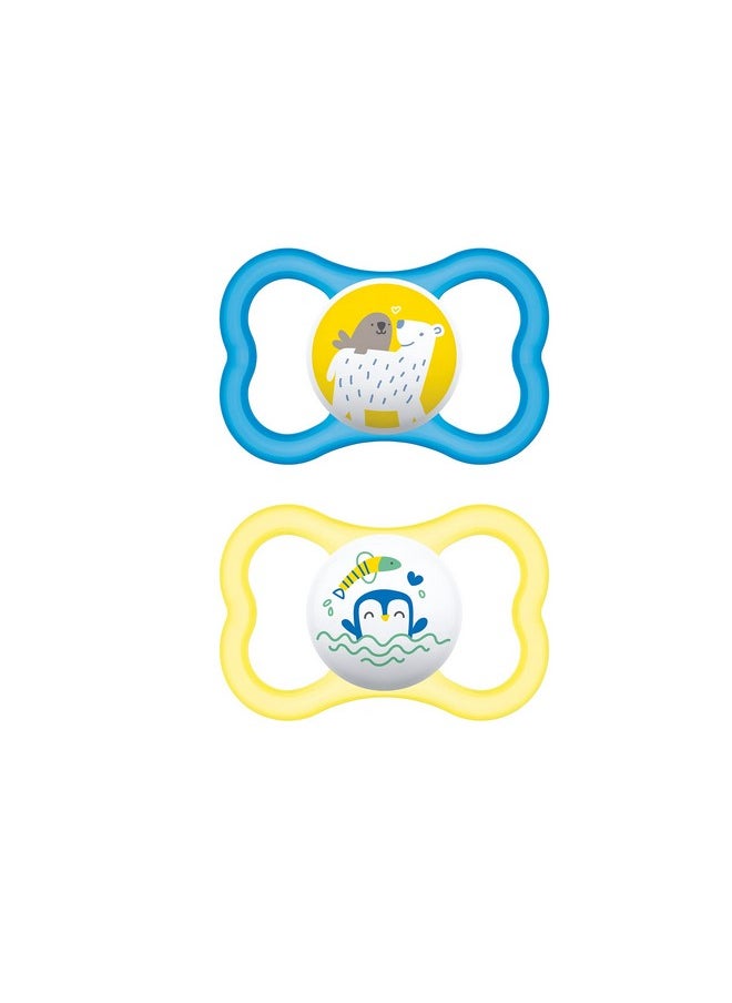 MAM Mam Air Pacifiers (2 Pack) Mam Sensitive Skin Pacifier 6+ Months Best Pacifier For Breastfed Babies Baby Boy Pacifiers 616 (Pack Of 2)  - Image 1