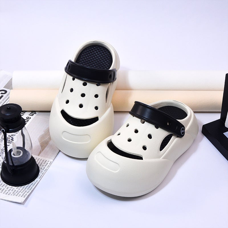 Children'S Hole Shoes Men'S Non-Slip Soft Sole Children'S Slippers Outwear Toe Thick Sole Beach Sandals For Girls - Image 1