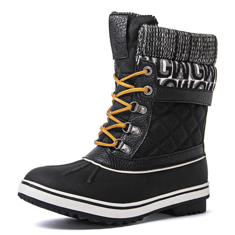 GLOBALWIN Snow Boots For Women Black/Prints Women's Winter Boots 8.5M - Image 1