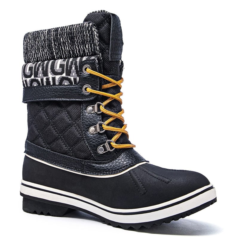GLOBALWIN Snow Boots For Women Black/Prints Women's Winter Boots 8.5M - Image 4