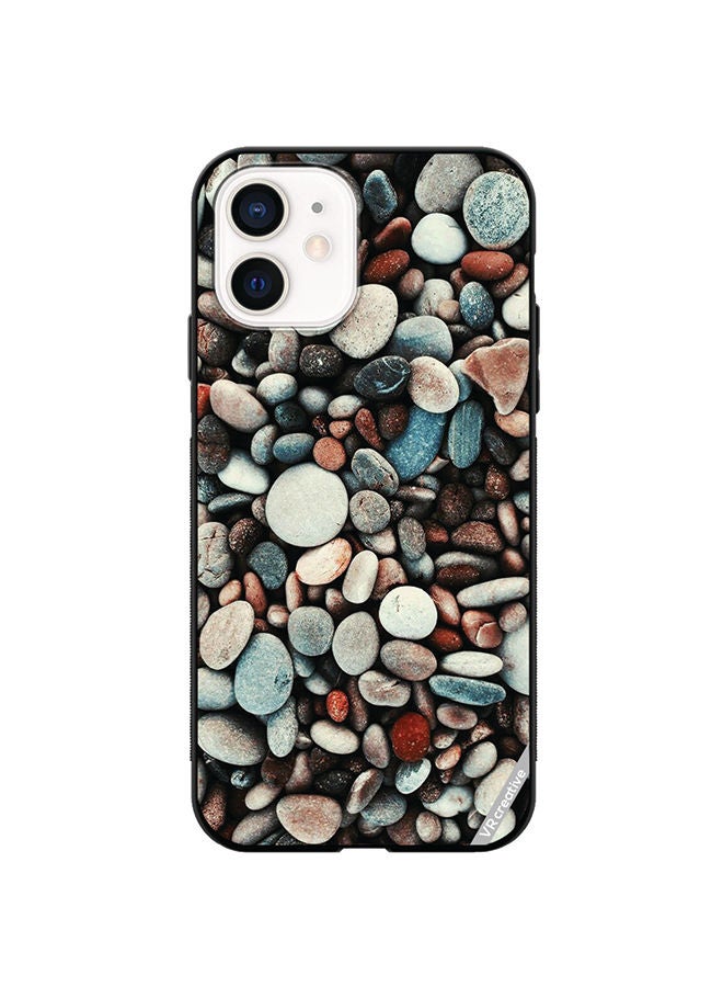 VR CREATIVE Protective Case Cover For Apple iPhone 12 mini Pebbles Design Multicolour - Image 1