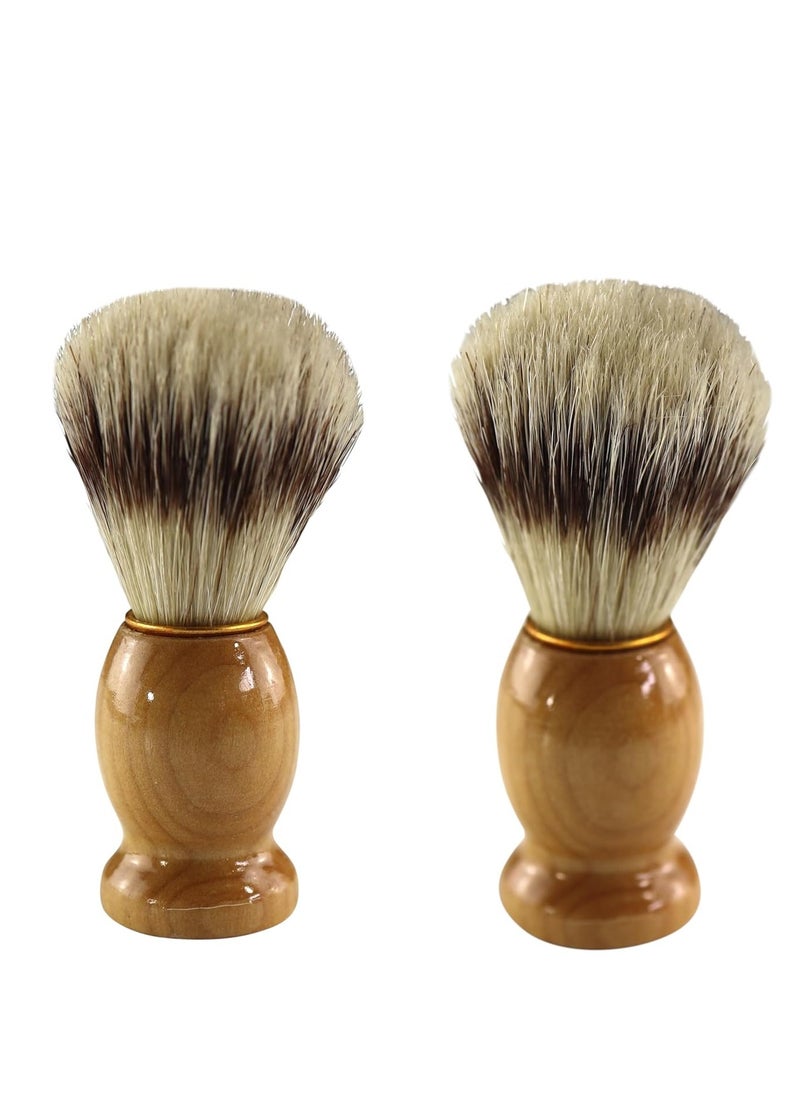Iconikal Iconikal Wood Handled Badger Hair Shaving Brush, 2-Pack Aeorsol-Free Shaving Cream  - Image 2