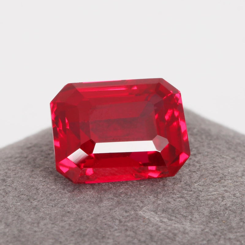 REAL-GEMS - Genuine! Emerald Cut Red Ruby 16. Carat Loose Gem Stone For Pendant Making - Image 3