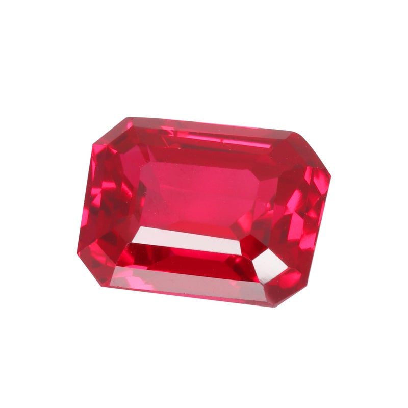 REAL-GEMS - Genuine! Emerald Cut Red Ruby 16. Carat Loose Gem Stone For Pendant Making - Image 1