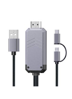 SYOSI SYOSI Micro USB to HDMI Adapter, 2-in-1 Type C and Micro USB to HDMI Cable for iPhone & Android, 1080P Video Digital Converter for HDTV/Monitor/Projector, AV Video Adapter Cable  - Image 1