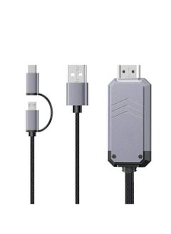 SYOSI SYOSI Micro USB to HDMI Adapter, 2-in-1 Type C and Micro USB to HDMI Cable for iPhone & Android, 1080P Video Digital Converter for HDTV/Monitor/Projector, AV Video Adapter Cable  - Image 3