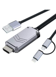 SYOSI SYOSI Micro USB to HDMI Adapter, 2-in-1 Type C and Micro USB to HDMI Cable for iPhone & Android, 1080P Video Digital Converter for HDTV/Monitor/Projector, AV Video Adapter Cable  - Image 5