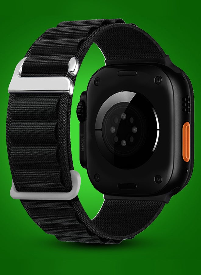 Replacement Band for Apple Watch Band 49mm 46mm 45mm 44mm - Alpine Loop Band for Women Men - Adjustable With Metal G-Hook Strap For iWatch Ultra Series SE 8/7/6/5/4/3/2/1 - Black - Image 4