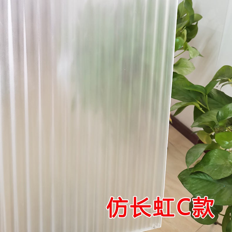 Changhong Electrostatic PVC Bathroom Window Stickers – Extra Large Light Gray Striped Film - Image 1