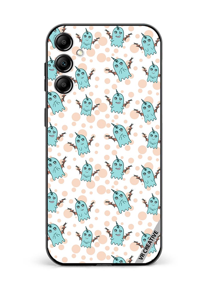 VR CREATIVE Protective Case Cover For Samsung Galaxy A15 5G/A15 White Background, Pattern Cute Blue Monsters, Emotions Stickers Design Multicolour - Image 1