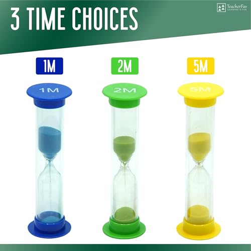 TeacherFav Sand Timer for Kids Set of 3 Small Colorful Hourglass Acrylic Covered Clock 1Min 2Min 5Min for Classroom, Home & Kids Room - Image 4