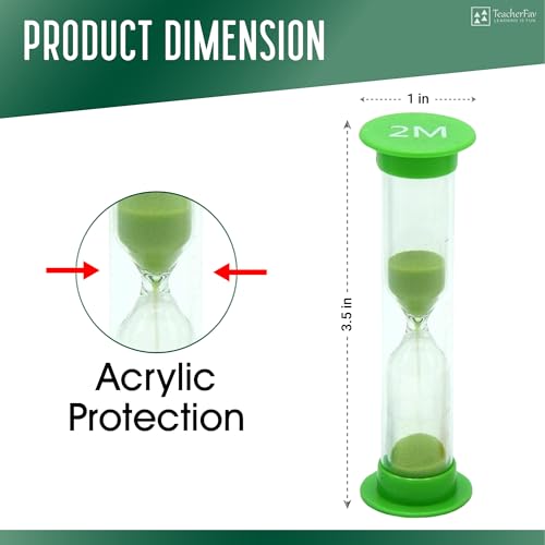 TeacherFav Sand Timer for Kids Set of 3 Small Colorful Hourglass Acrylic Covered Clock 1Min 2Min 5Min for Classroom, Home & Kids Room - Image 2