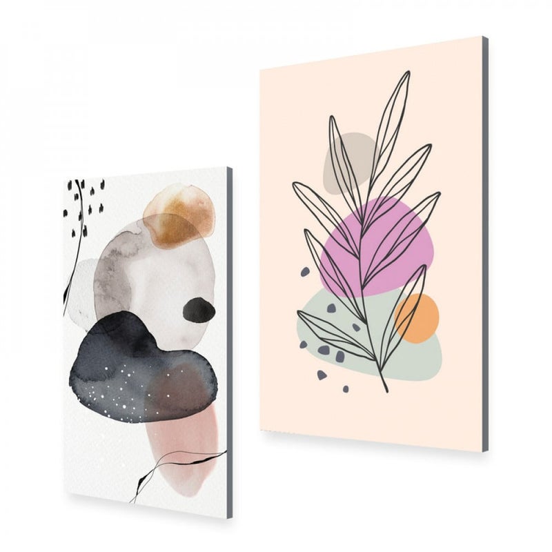 ماركتنا لوحة قماشية ثنائية بتصميم مودرن بمقاس اجمالي 80×60 سم - Image 2