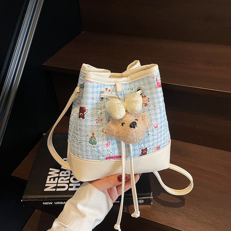 This Year'S Trendy Fresh Bucket Bag Women'S Shoulder Crossbody Bag Fashionable Stylish Drawstring Bag For Women - Image 5