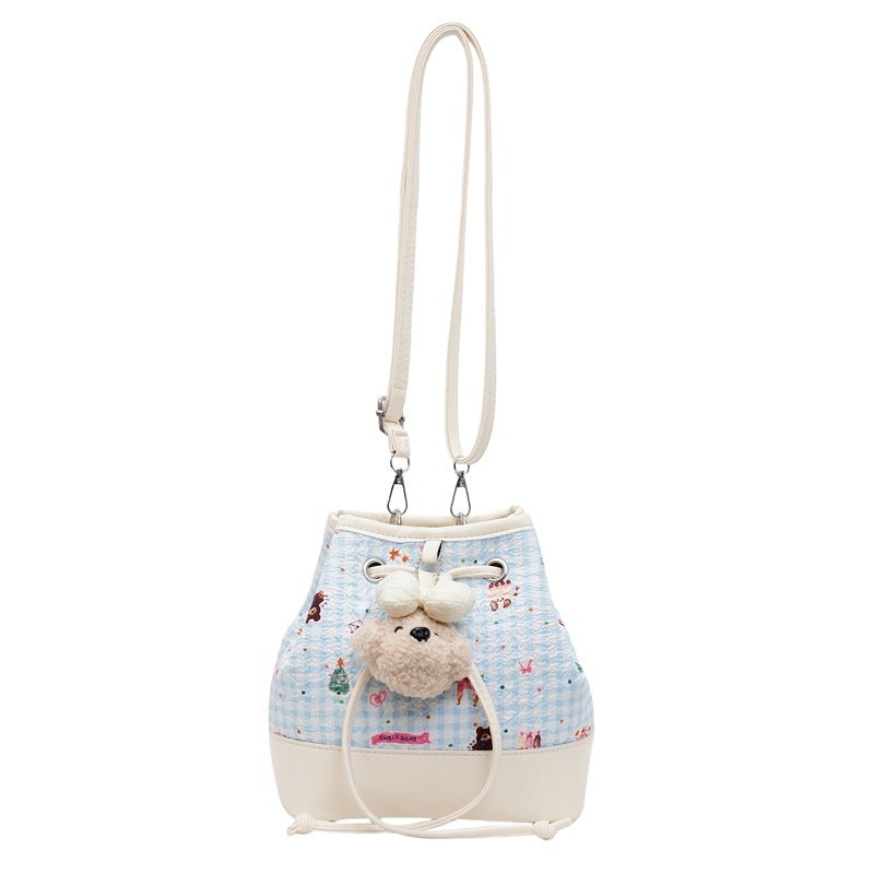 This Year'S Trendy Fresh Bucket Bag Women'S Shoulder Crossbody Bag Fashionable Stylish Drawstring Bag For Women - Image 1