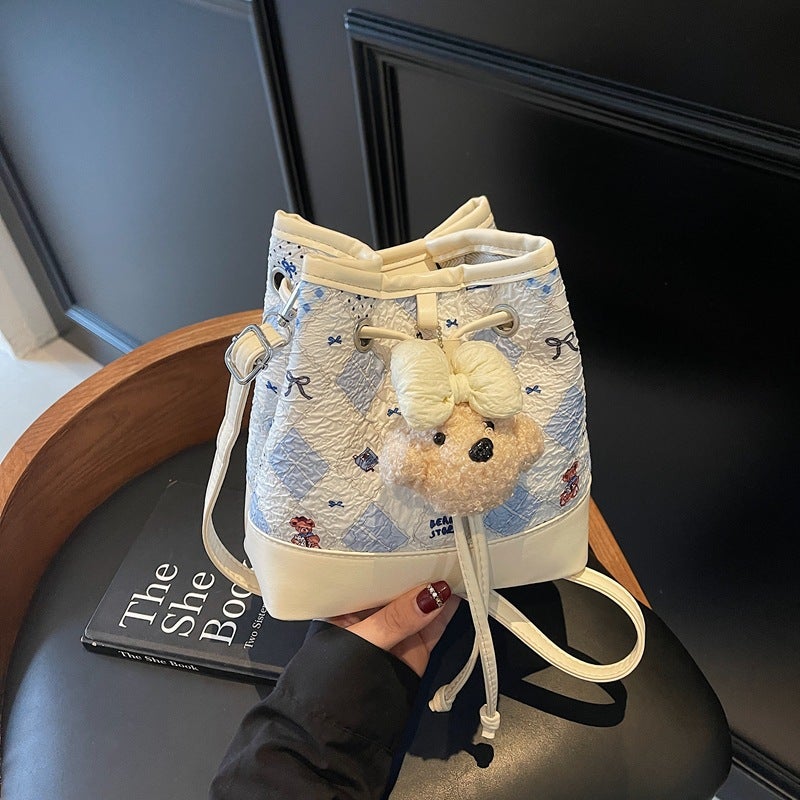 This Year'S Trendy Fresh Bucket Bag Women'S Shoulder Crossbody Bag Fashionable Stylish Drawstring Bag For Women - Image 2