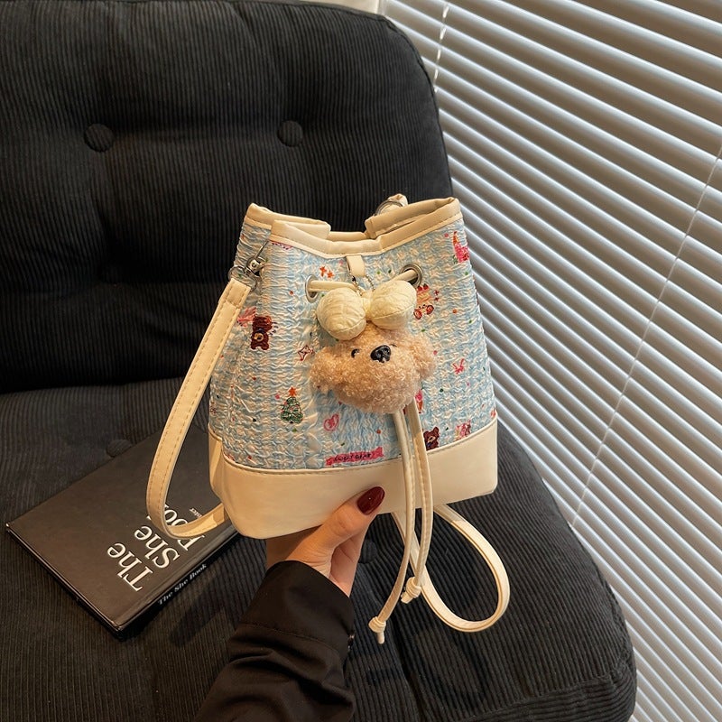 This Year'S Trendy Fresh Bucket Bag Women'S Shoulder Crossbody Bag Fashionable Stylish Drawstring Bag For Women - Image 4