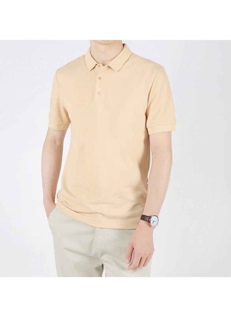 Loquat - Squality Casual Men's Solid Color Commuting Polo Shirt With Lapel - Image 1