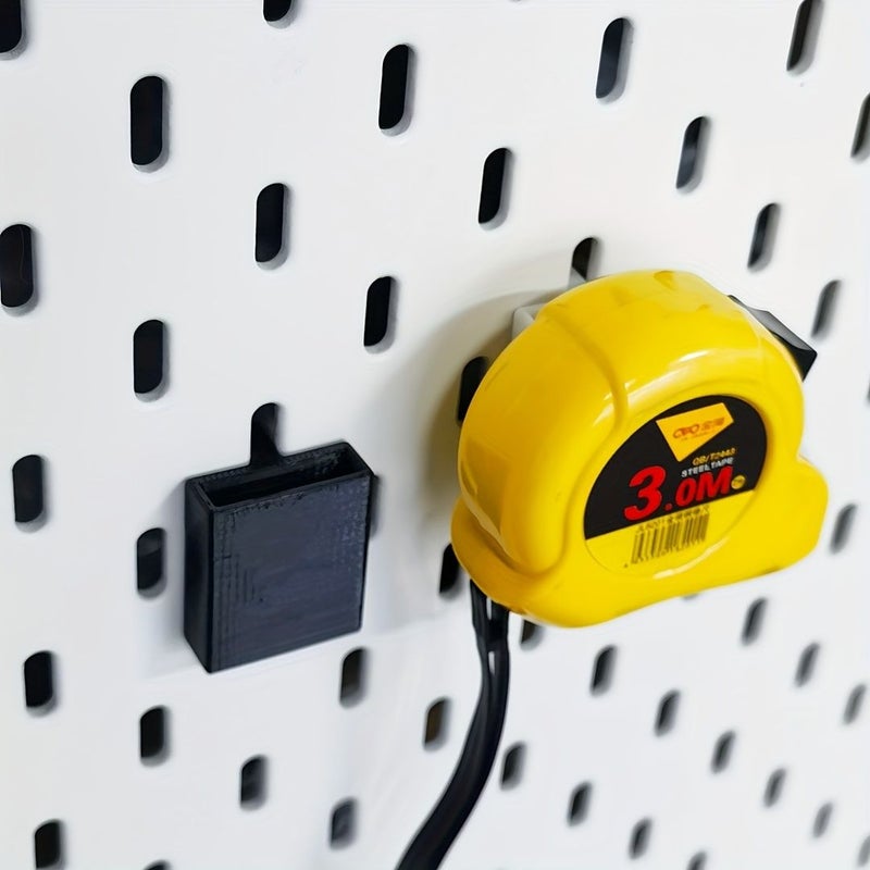 Black Measuring Tape Storage Rack Plastic Pegboard Bracket For Garage Home - Image 5
