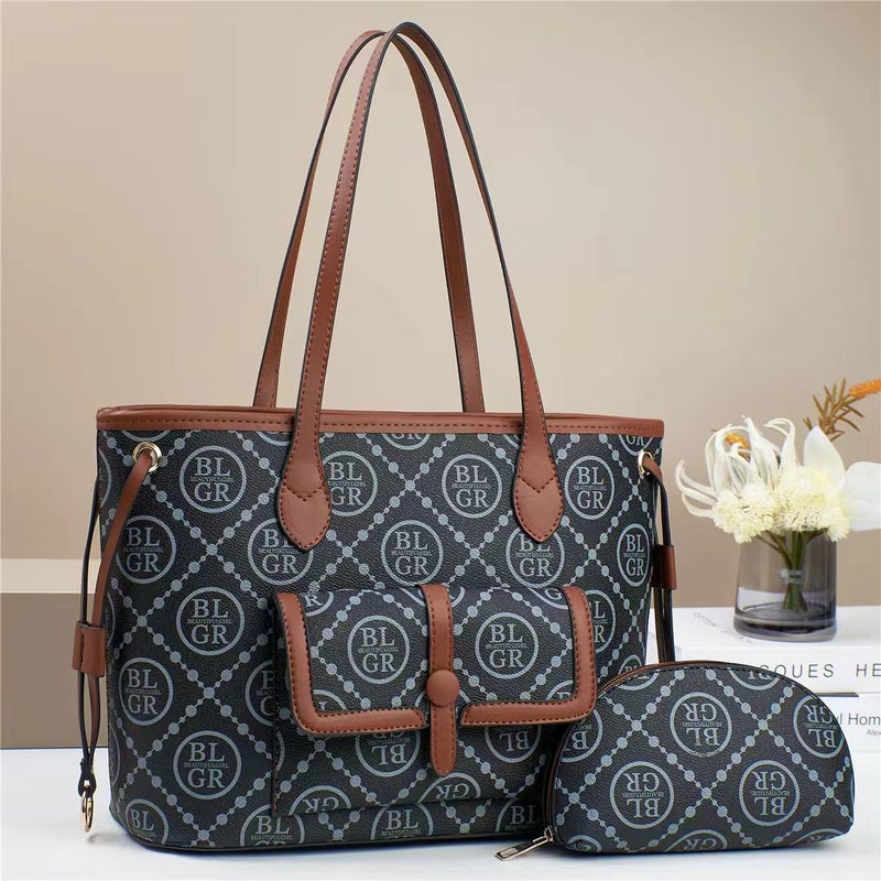 New Bag Printed Stitching Handbag Fashion Single Shoulder Atmosphere Cross-Body Large Capacity Mother Bag - Image 1