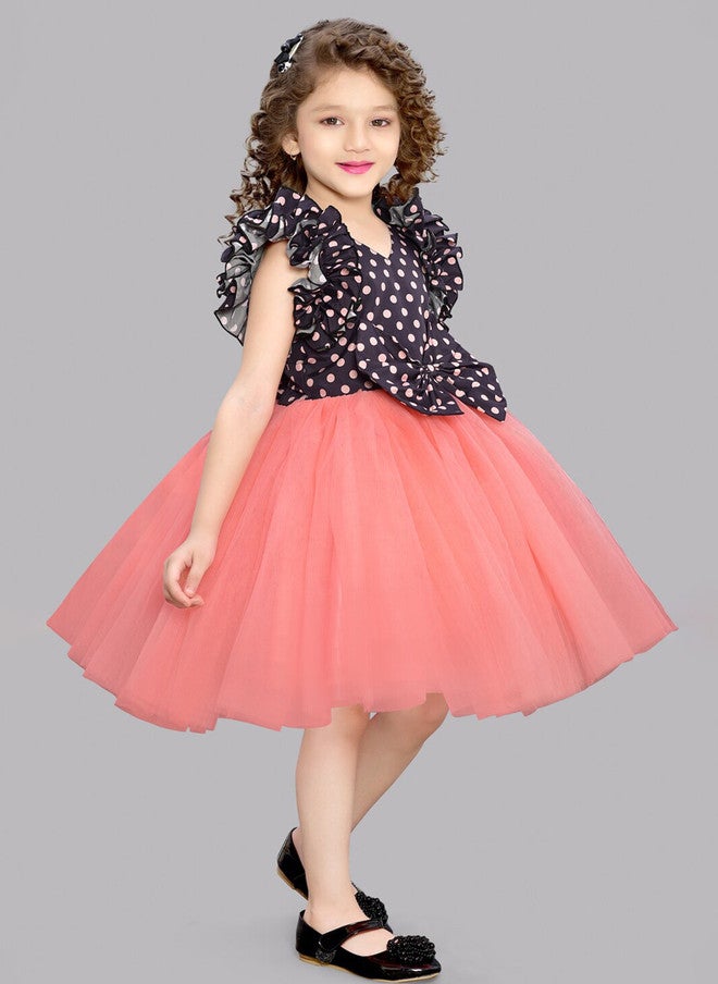 PinkChick فستان بولوكا دوت بتصميم ضيق وواسع للفتيات - Image 3