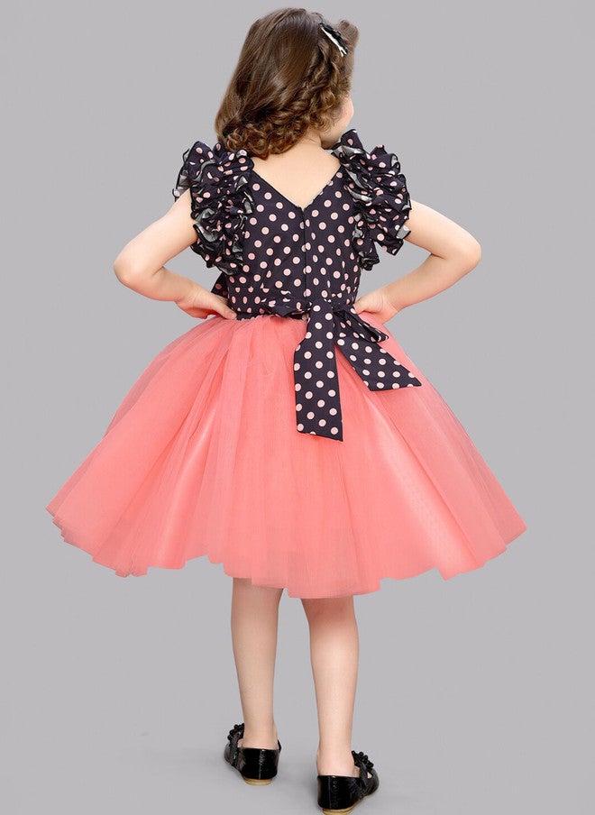 PinkChick فستان بولوكا دوت بتصميم ضيق وواسع للفتيات - Image 5