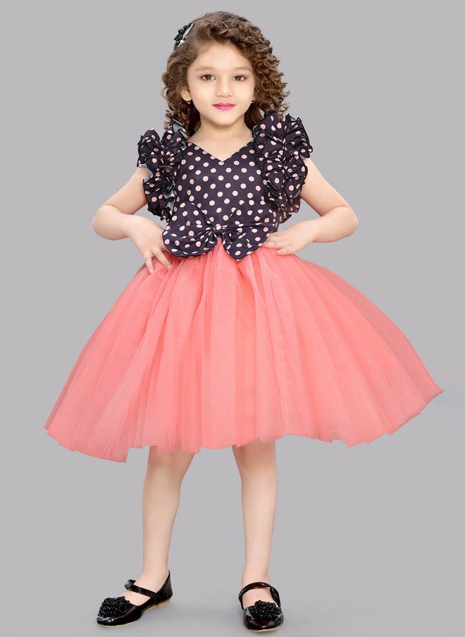 PinkChick فستان بولوكا دوت بتصميم ضيق وواسع للفتيات - Image 1