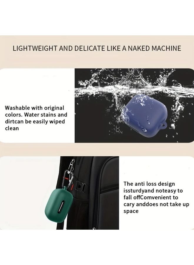 Soundcore P30i Wireless Earbuds Case White Silicone Protective Cover With Free Hook Anti Fall Dustproof Charging Case - Image 5