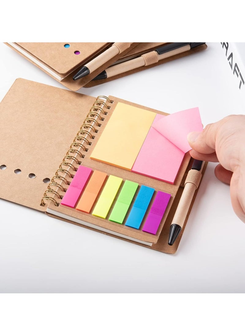 سيلكفكس الكمبيوترات الملاحظة اللوحية لملاحظة أخذ 4 حزم ، الكمبيوترات الملاحظة الصغيرة مع القلم في الحامل والملاحظات اللاصقة ، علامة الصفحة ملونة علامات التبويب المؤشر الأعلام (4 ألوان أسود / أحمر / بني / أزرق 4 حزم) - Image 2