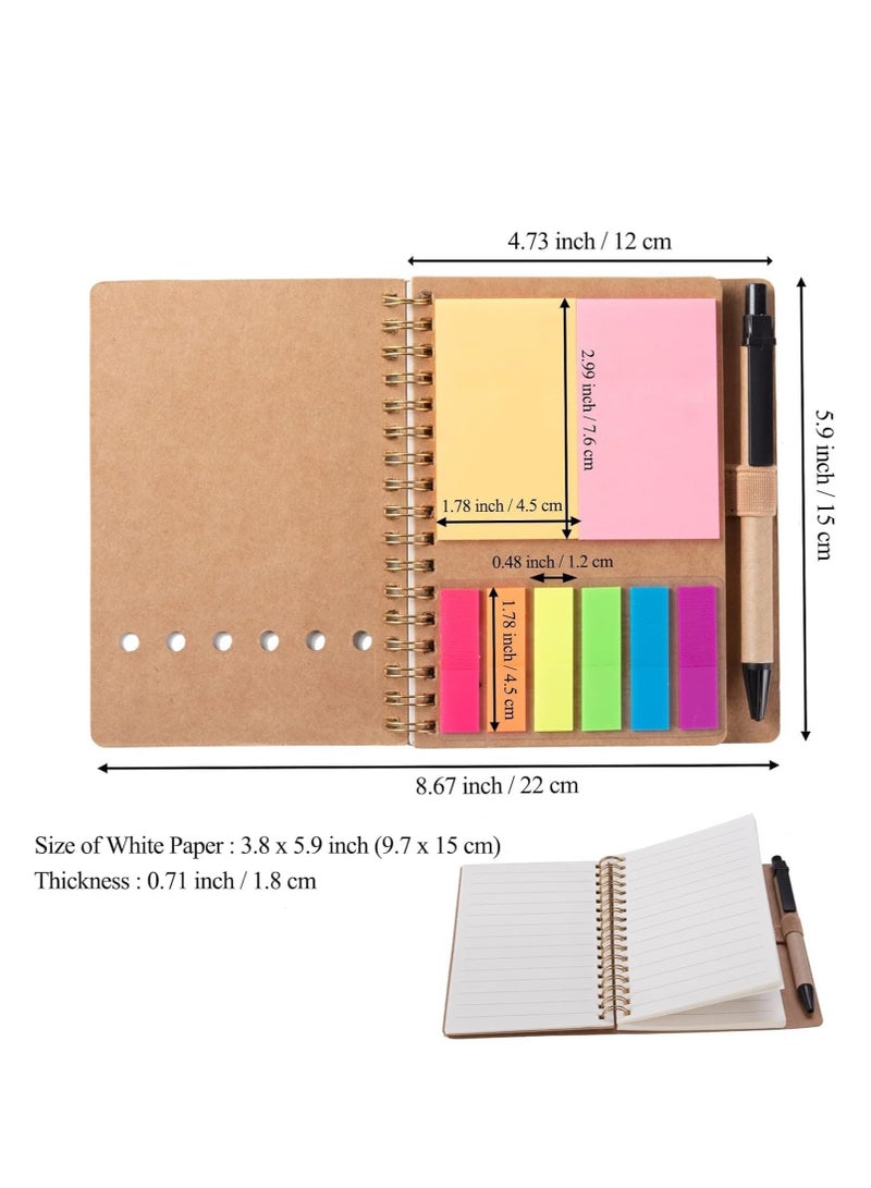 سيلكفكس الكمبيوترات الملاحظة اللوحية لملاحظة أخذ 4 حزم ، الكمبيوترات الملاحظة الصغيرة مع القلم في الحامل والملاحظات اللاصقة ، علامة الصفحة ملونة علامات التبويب المؤشر الأعلام (4 ألوان أسود / أحمر / بني / أزرق 4 حزم) - Image 3