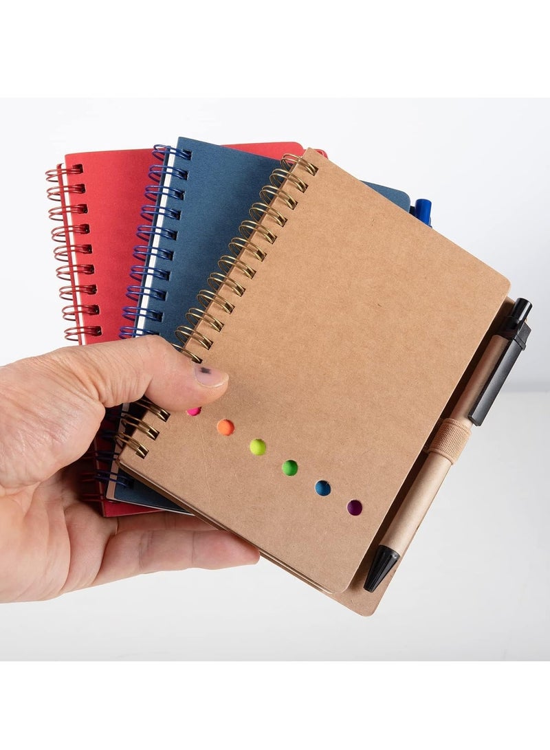 سيلكفكس الكمبيوترات الملاحظة اللوحية لملاحظة أخذ 4 حزم ، الكمبيوترات الملاحظة الصغيرة مع القلم في الحامل والملاحظات اللاصقة ، علامة الصفحة ملونة علامات التبويب المؤشر الأعلام (4 ألوان أسود / أحمر / بني / أزرق 4 حزم) - Image 5