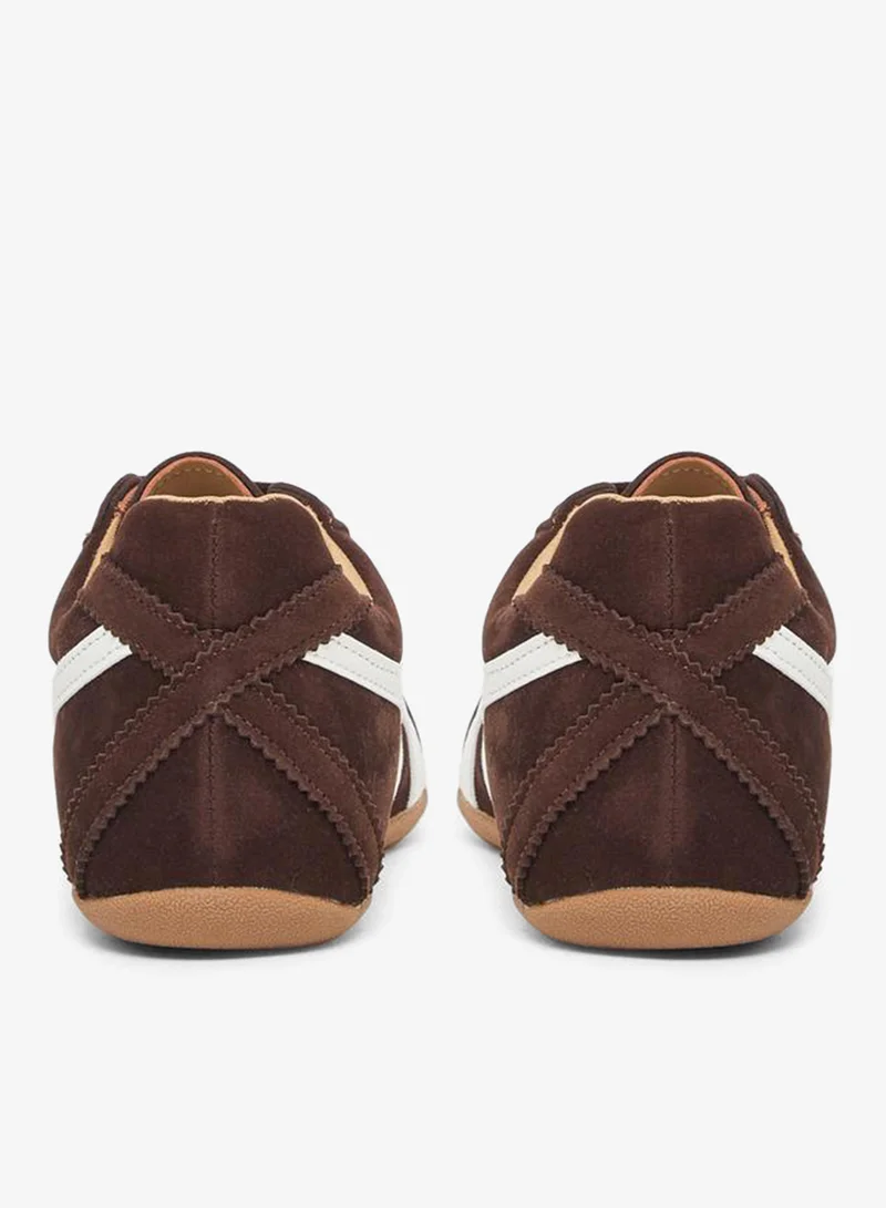 Styli  Women Brown Suede Retro Style Sneakers for Women | Best Price UAE