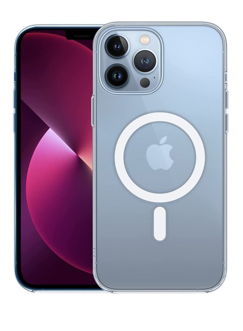 LEDIN iPhone 13 Pro Max MagFix Magnetic Case, Supports Mag-Safe Wireless Charging, Air Hybrid Protective Case/Cover Designed for iPhone 13 Pro Max (6.7-Inch)  Clear  - Image 1