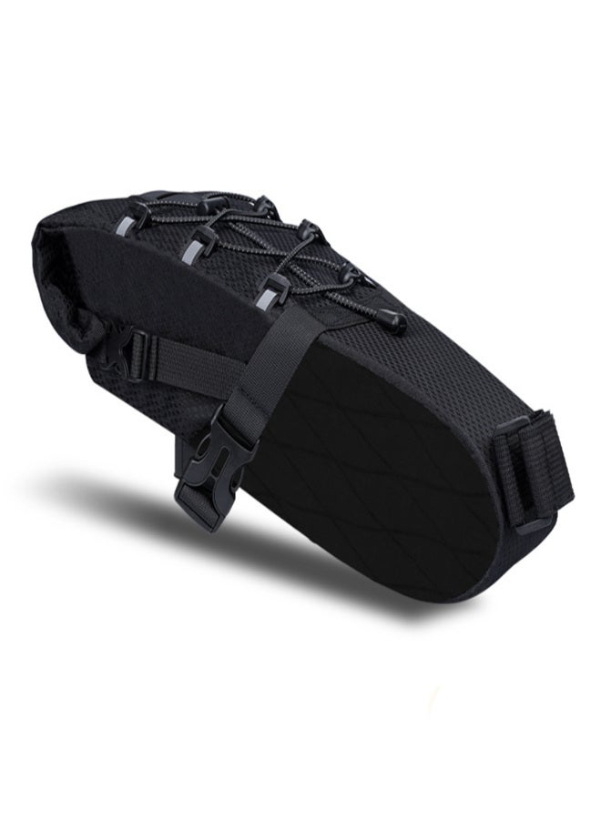 إنلي حقيبة سرج دراجة بسعة 5.8 لتر، حقيبة كبيرة توضع تحت المقعد للدراجات الجبلية والطرقية، مناسبة للرحلات الطويلة، لون أسود - Image 1