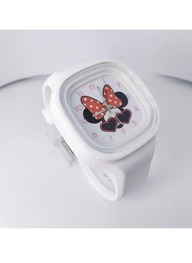 Generic - Disney Mickey Minnie Square Children's Silicone Watch - Image 1