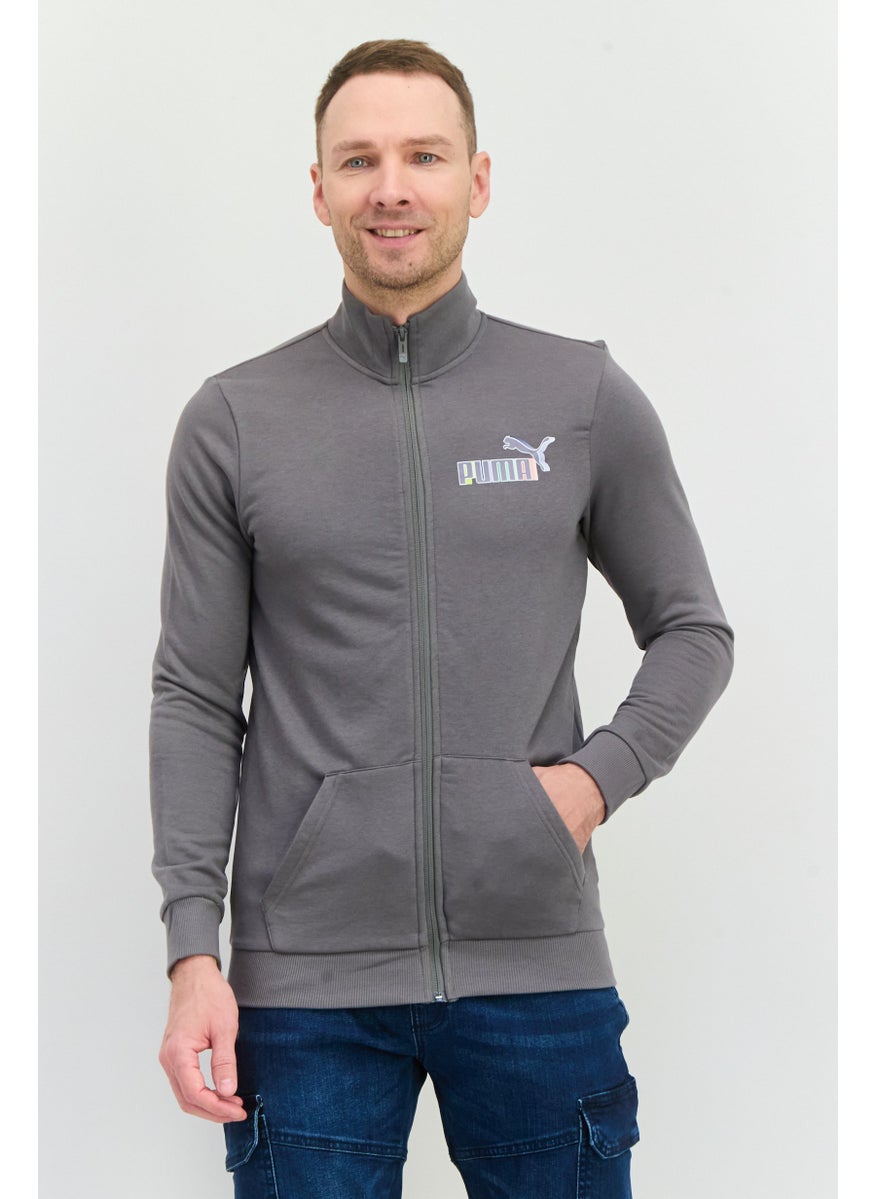PUMA Men Slim Fit Long Sleeve Outdoor Sweatshirt, Grey  - Image 1