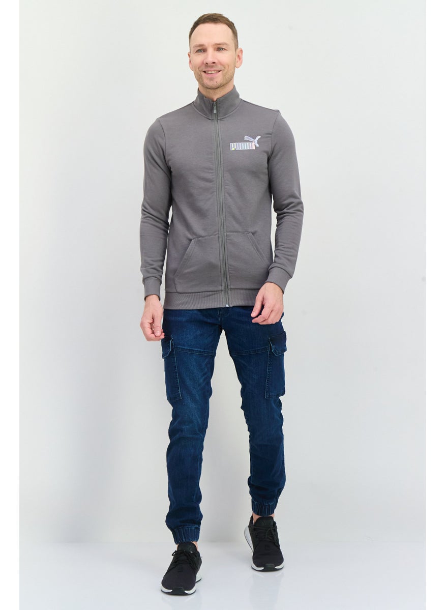 PUMA Men Slim Fit Long Sleeve Outdoor Sweatshirt, Grey  - Image 3
